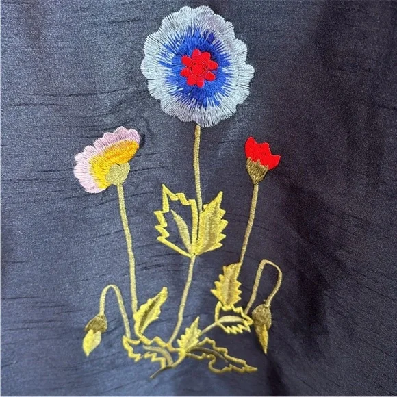 🌸 Eshakti Wayward Fancies Floral Embroidered Trapeze Dress 14 XL GORGEOUS HTF - Picture 5 of 12